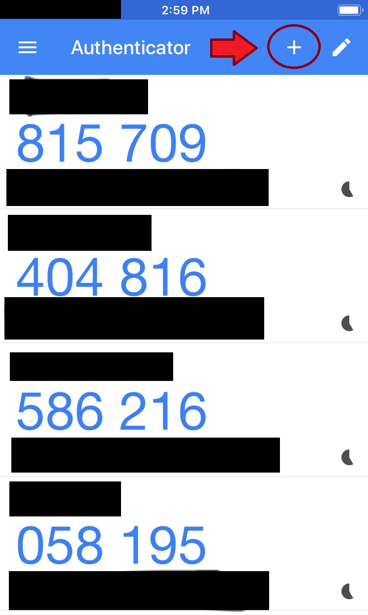 The Google Authenticator app